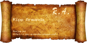 Ripp Armanda névjegykártya